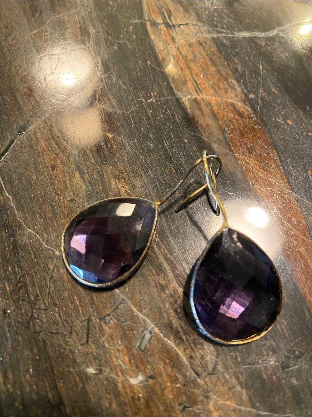 Amethyst drop earrings